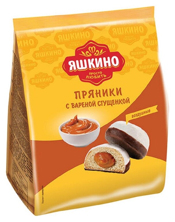 Пряники яшкино с вареной сгущенкой, 350г яп907  Яшкино