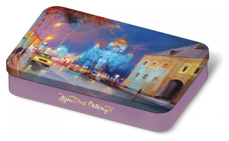 Набор конфет красный октябрь 1/255 жесть банка 206x136x36  Красный октябрь