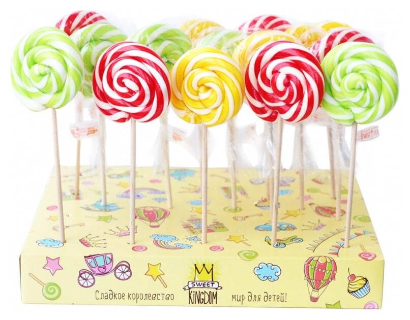 Карамель леденцовая лолли спираль цветная. 30 гр, Sk21  Sweet Kingdom