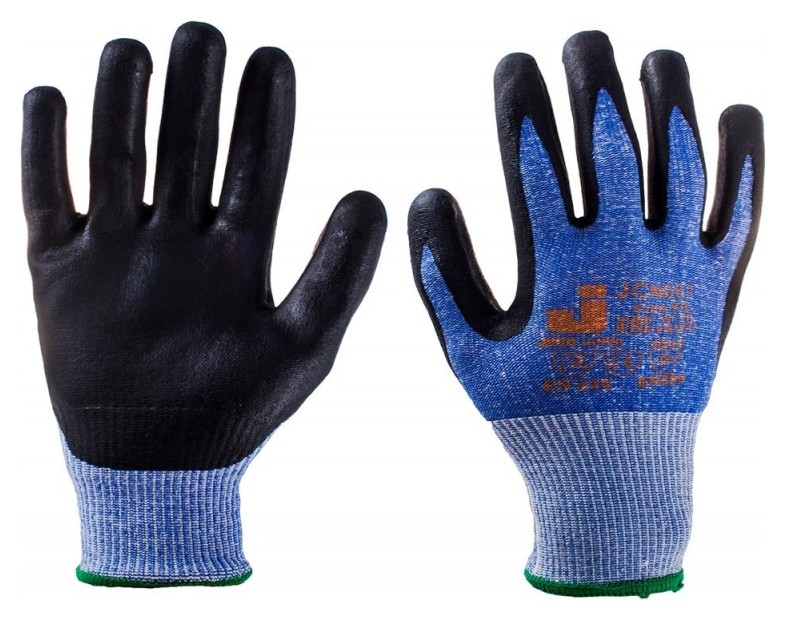 Перчатки защитные от порезов Jetasafety Jcn051 трикотаж. 5кл. цв.синий р.xl