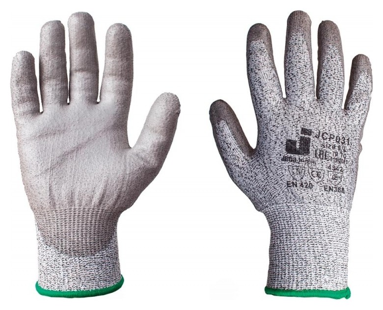 Перчатки защитные от порезов Jetasafety Jcp051 трикотаж.с п/у покр.5кл р.xl