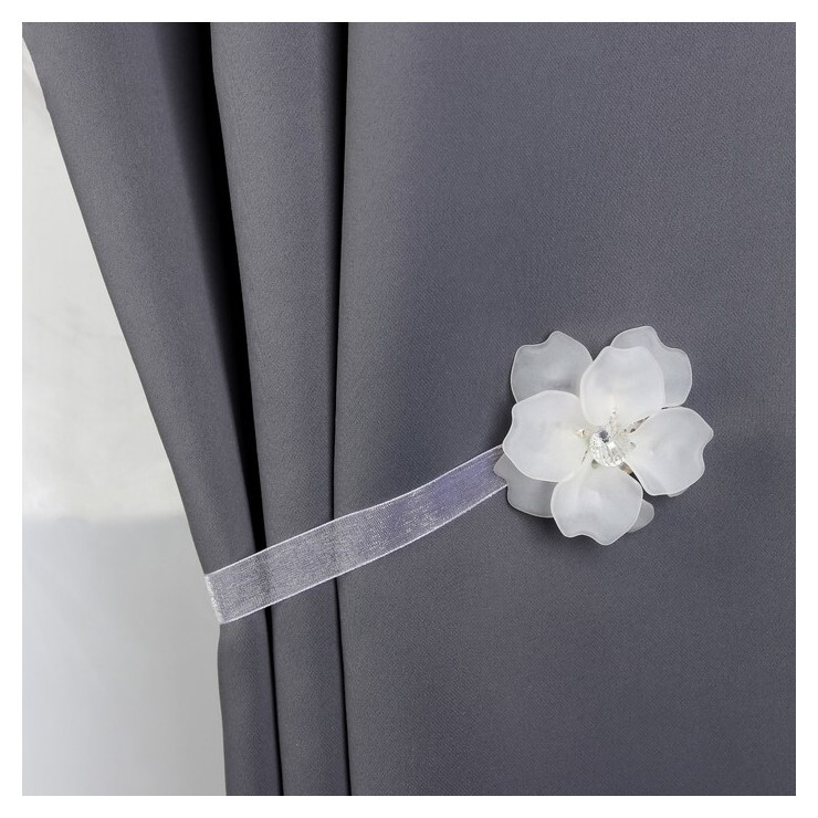 Подхват для штор «Нежный цветок», D = 6 см, цвет белый  Арт узор