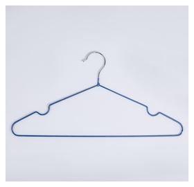 Вешалка-плечики для одежды доляна, размер 40-44, антискользящее покрытие, цвет синий Доляна