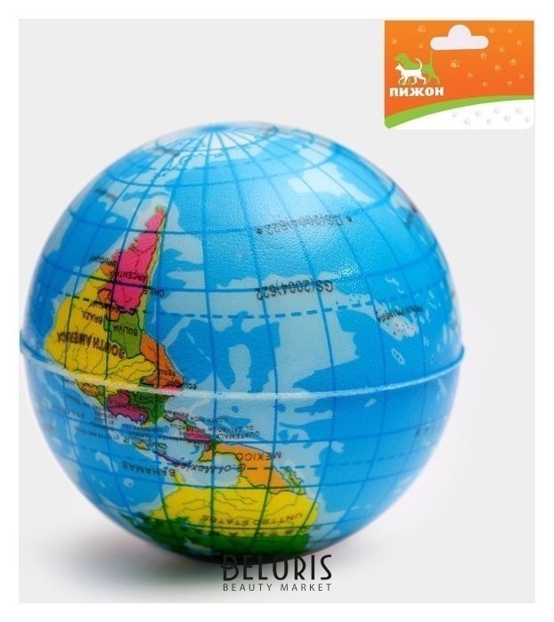 Мячик зефирный Карта мира, 6,3 см Пижон