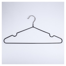 Вешалка-плечики для одежды доляна, размер 40-44, антискользящее покрытие, цвет чёрный Доляна