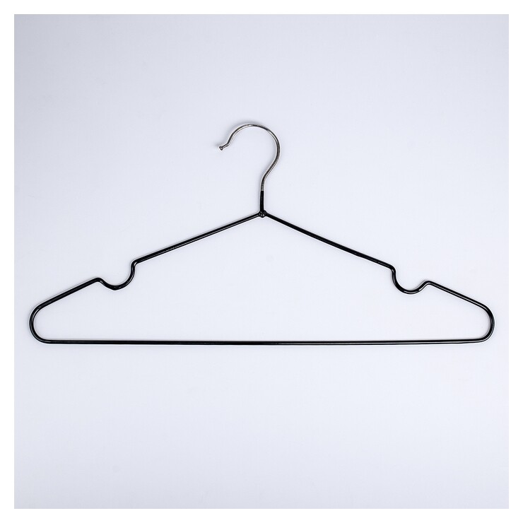 Вешалка-плечики для одежды доляна, размер 40-44, антискользящее покрытие, цвет чёрный  Доляна