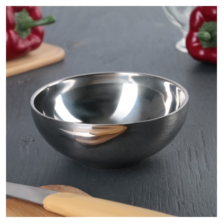 

Миска с двойными стенками «Трефор», 300 мл, D=13 см, Хромированный