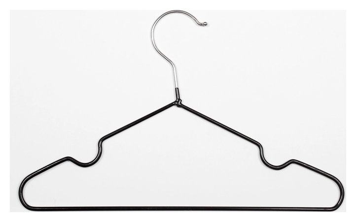 Вешалка-плечики для одежды детская с антискользящим покрытием, размер 30-34, цвет чёрный