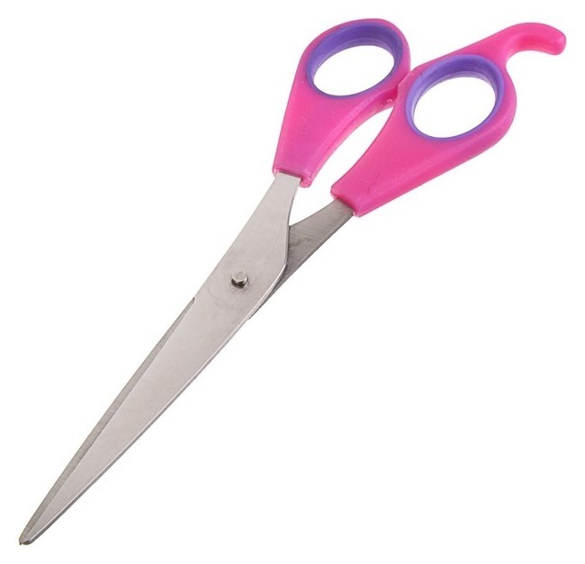 Ножницы для шерсти прямые, с прорезиненными ручками, 17 см