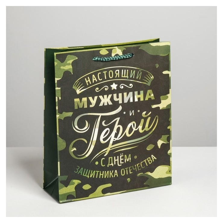 

Пакет ламинированный вертикальный «Герой!», ML 23 × 27 × 8 см, Зелёный