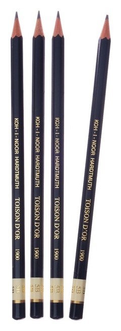 

Набор чернографитных карандашей 4 штуки Koh-i-noor, профессиональных 1900 5В (2474705)