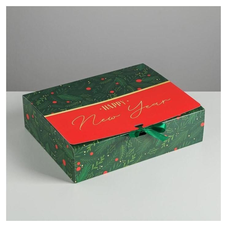 

Складная коробка подарочная «С новым годом», Красный