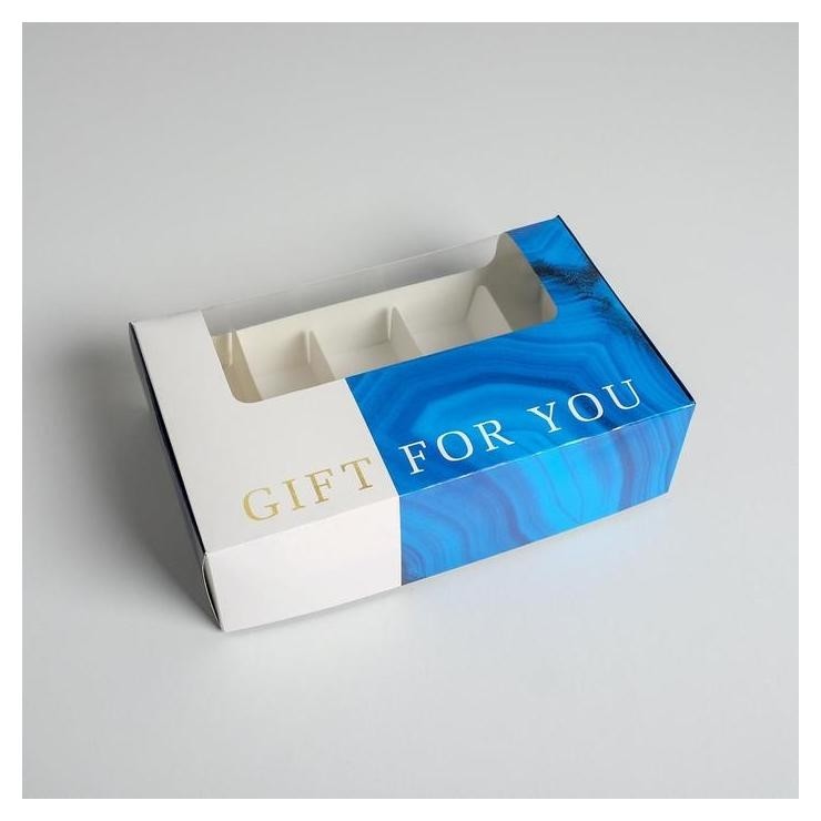 

Коробка для эклеров с вкладышами - 5 шт " For You", 25,2 х 15 х 7 см, Синий