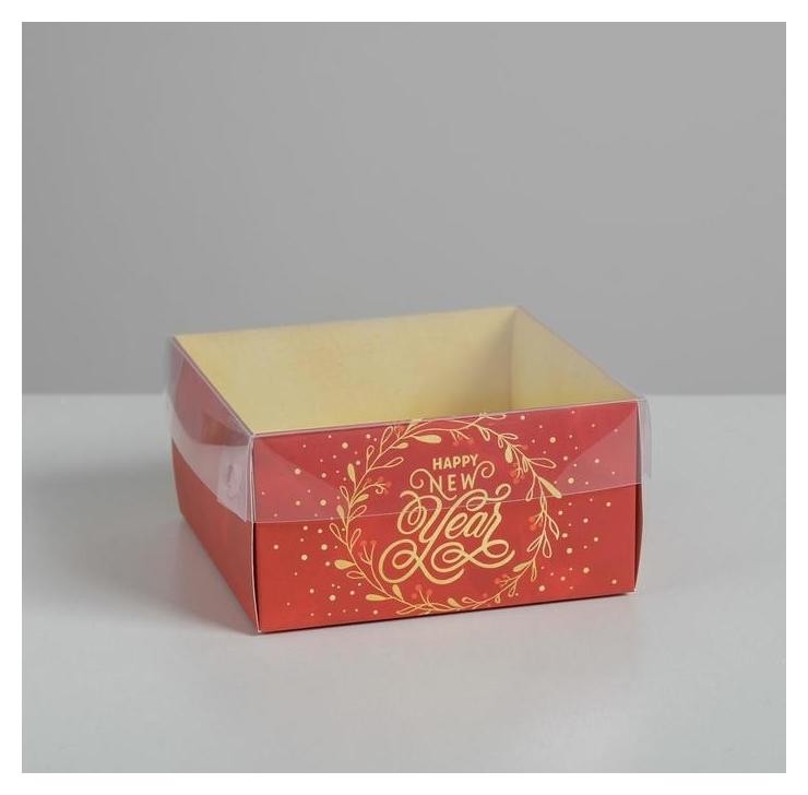 

Коробка для кондитерских изделий с PVC крышкой Yappy New Year, 12 х 6 х 11, Красный