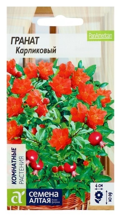 

Семена комнатных цветов гранат карликовый, Мн, цп, 5 шт., Красный