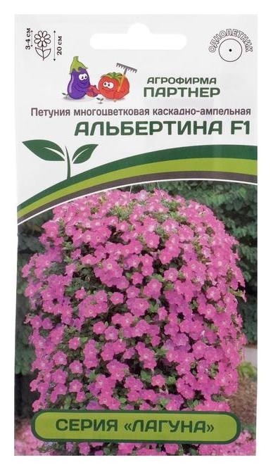 

Семена цветов петуния "Альбертина", F1, каскадная, мини многоцветковая, 5 шт, Розовый