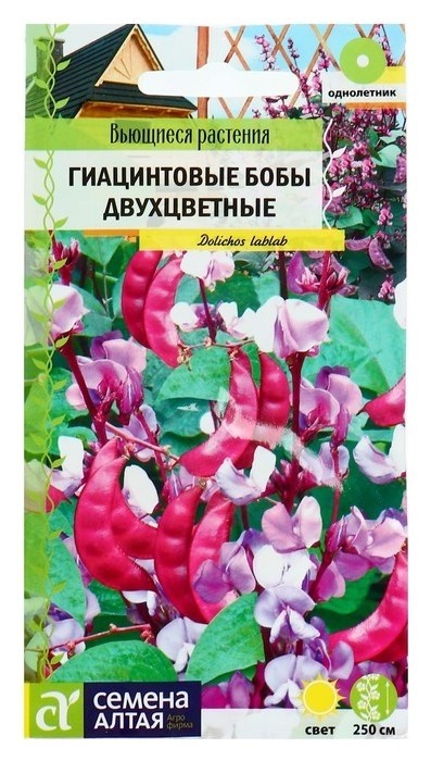 

Семена цветов гиацинтовые бобы "Двухцветные", О, цп, 1 г, Фиолетовый