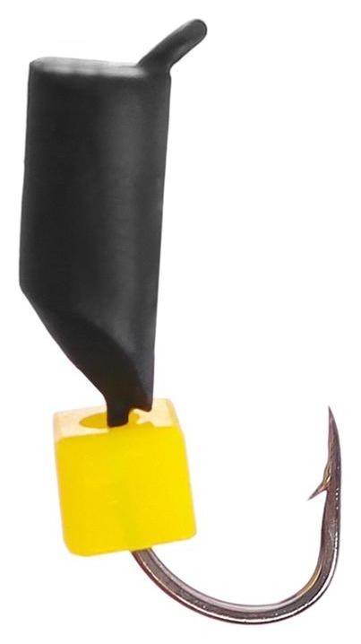 Мормышка «Столбик» чёрная, с сырным кубиком, 0,8 г, D=3 мм