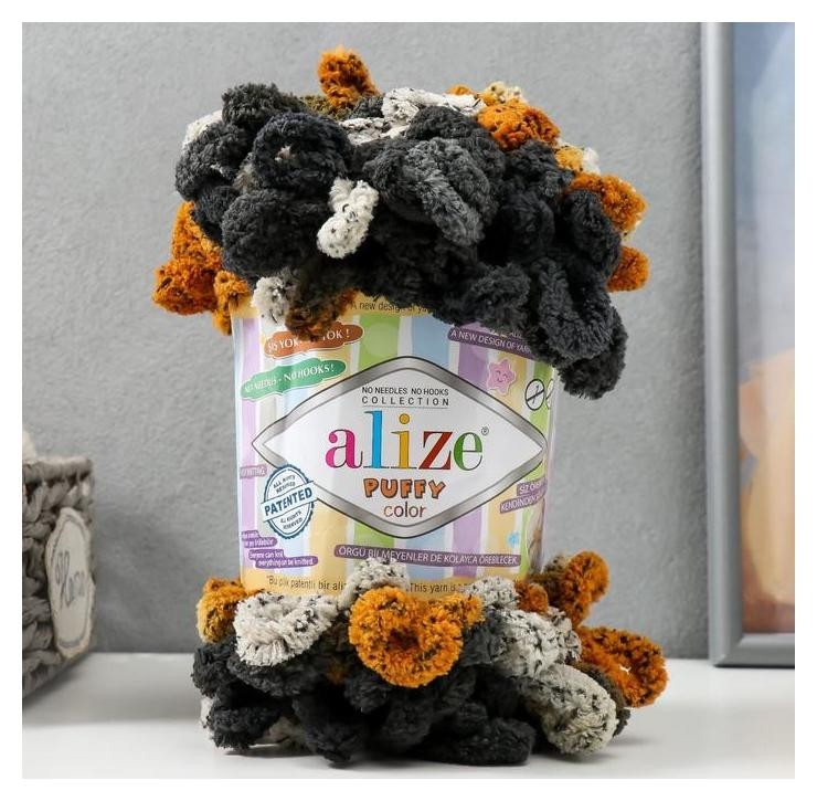 

Пряжа "Puffy Color" 100 % микрополиэстер 9м/100г (6082), Разноцветный