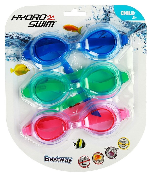 

Очки для плавания Lil' Lightning Swimmer, от 3 лет, набор 3 шт, 21074 Bestway, Микс