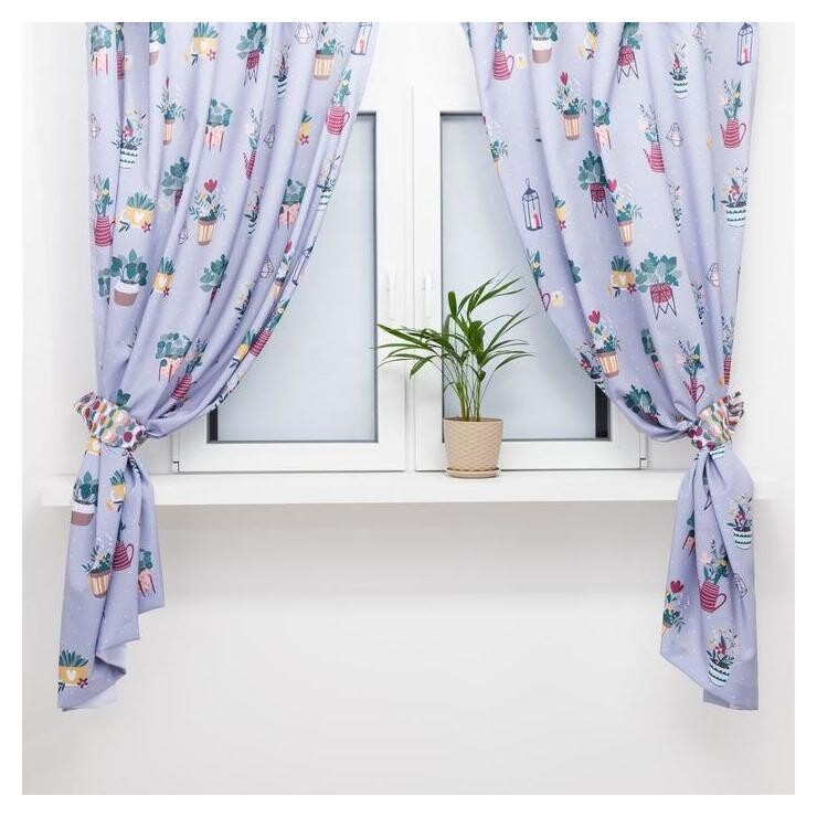 Комплект штор для кухни с подхватами этель "Hygge" 145х180см-2 шт.,100% п/э  Этель