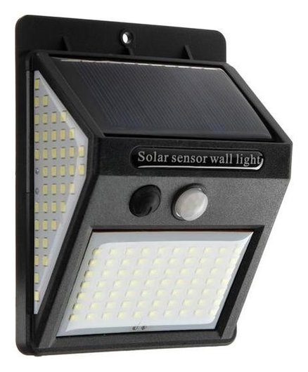 Светильник уличный с датчиком движения, солнечная батарея, 15 Вт, 70+40+40 Led, черный отзывы