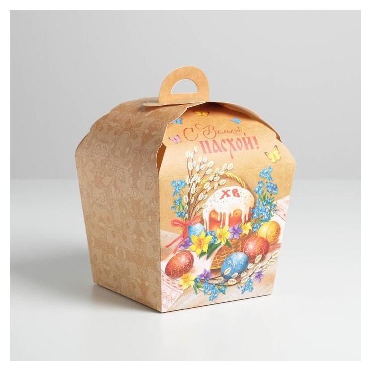 

Коробка складная «С великой пасхой», 17 х 17 х 26 см 4601791, Бежевый