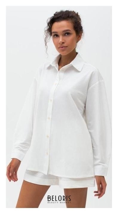 Пижама женская (Сорочка, шорты) Minaku: Home Collection цвет белый, р-р 44 Minaku
