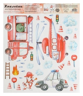 Наклейка виниловая «Бимка пожарный», интерьерная, 30 х 35 см Арт узор