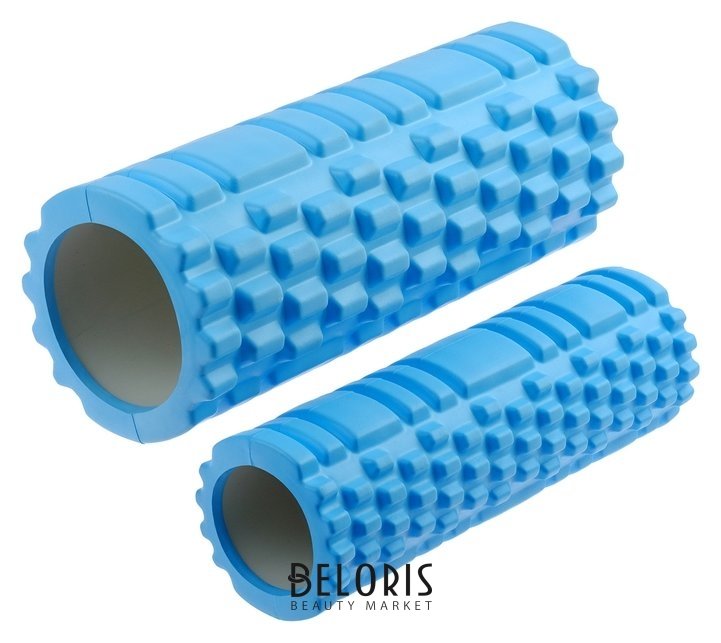 Роллер для йоги, 2 штуки: 33 × 13 см и 33 × 10 см, цвет голубой Sangh
