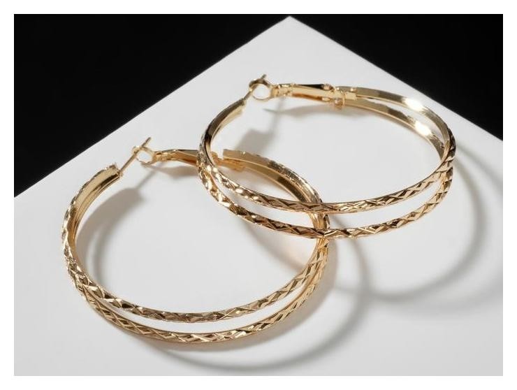 

Серьги-кольца "Карма" косичка, цвет золото, D=5, Золотистый