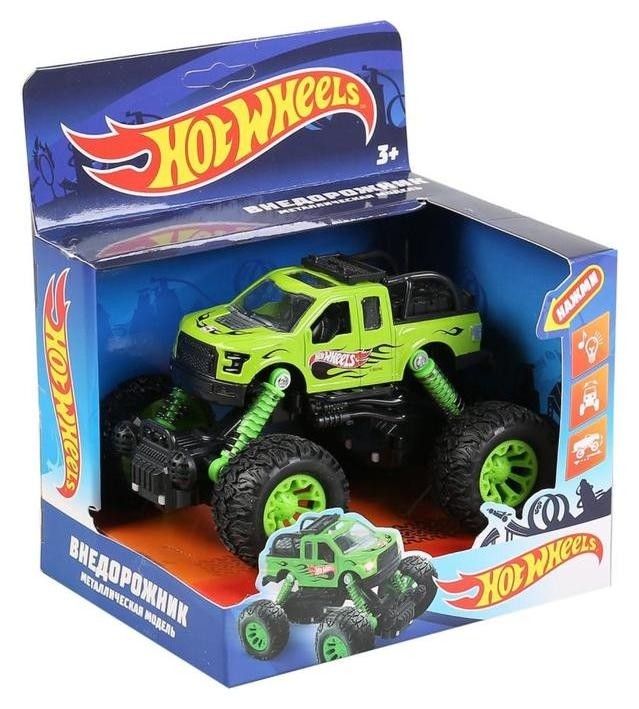 Машина металлическая «Hot Wheels внедорожник» 13 см, инерция, подвеска, световые и звуковые эффекты