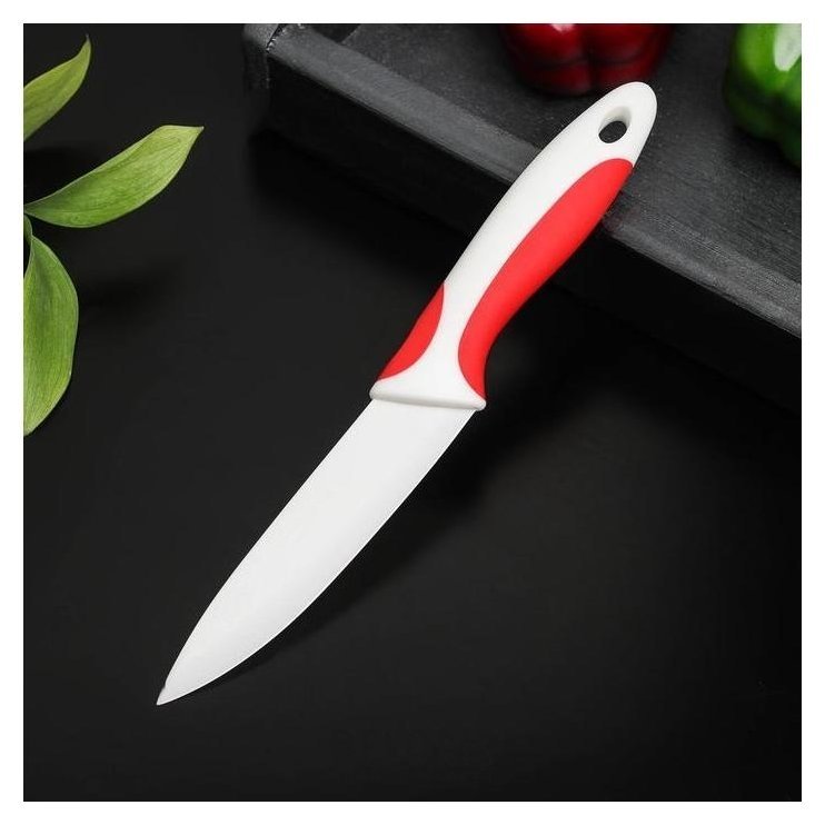 Нож керамический доляна «Умелец», лезвие 13 см, цвет красный Доляна