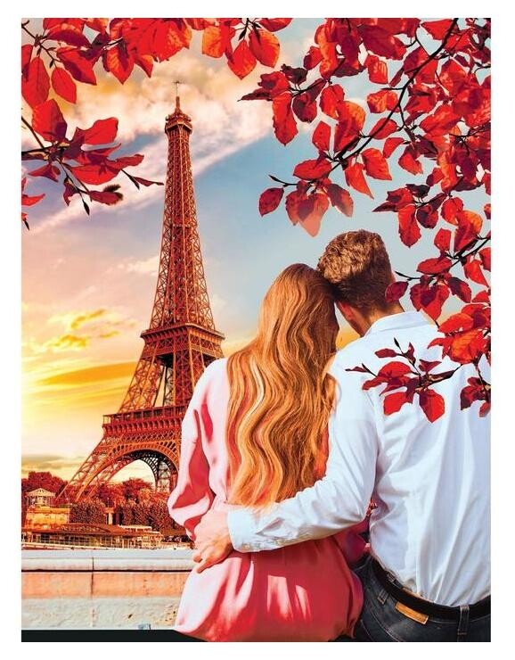 Алмазная вышивка с частичным заполнением "Париж" 15*21 см, холст  Школа талантов