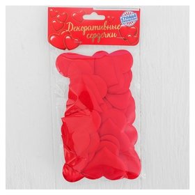 Сердечки декоративные, набор 25 шт., 5 см, цвет красный Страна Карнавалия