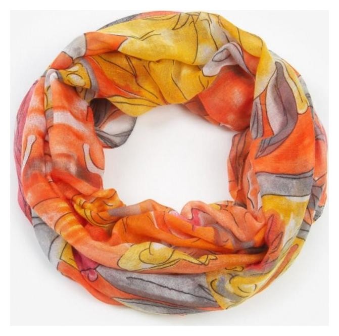 Палантин-труба текстильный, цвет оранжевый, размер 70х80 см