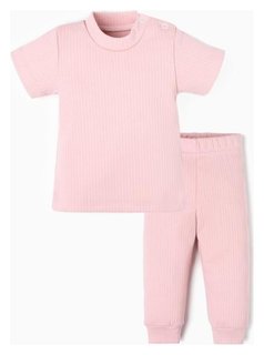 Комплект футболка и брюки Basic Line, рост 68-74 см Цвет розовый Крошка Я