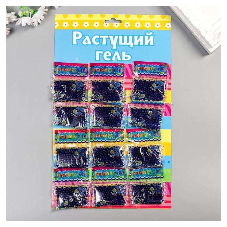 

Растущий гель однотонный "Синий" набор 12 пакетов на блистере 5 гр 28х17 см