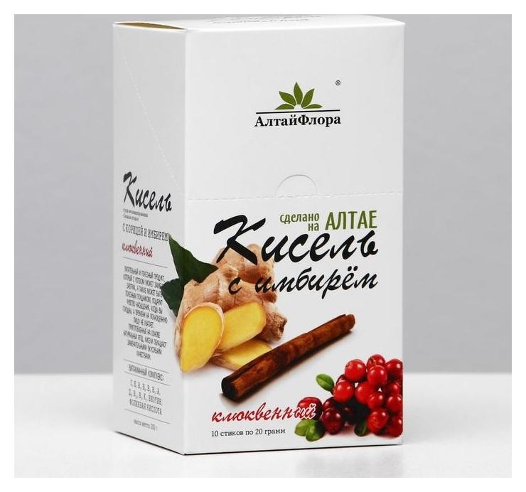 Кисель клюквенный с корицей и имбирем (Блок) 20 г  АлтайФлора