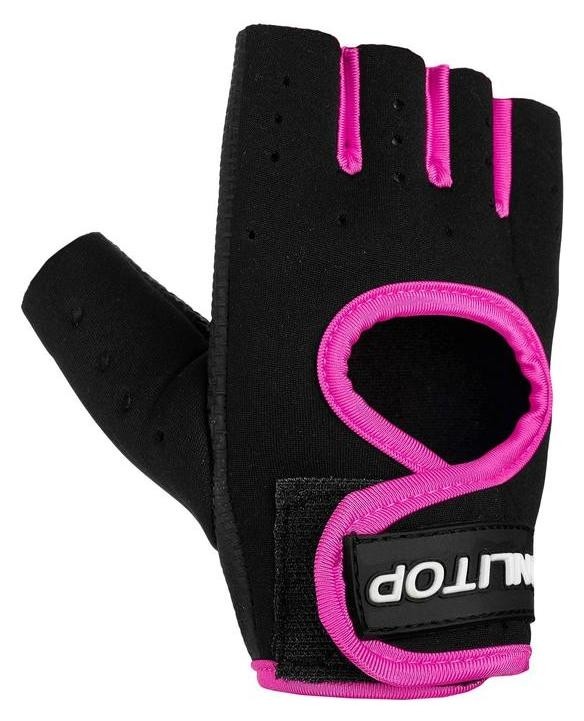 Перчатки для фитнеса Onlitop, размер L, неопрен, цвет чёрный/розовый