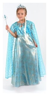 Карнавальный костюм «Элла», платье, плащ, диадема, жезл, коса, р. 28, рост 98-104 см Страна Карнавалия