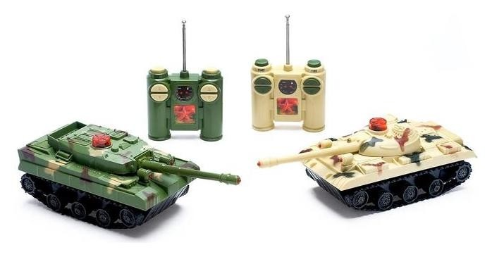

Танковый бой «Танковое сражение», на радиоуправлении, 2 танка, свет и звук, Бежевый