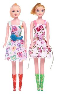 Набор кукол моделей "Сестренки" в платье 