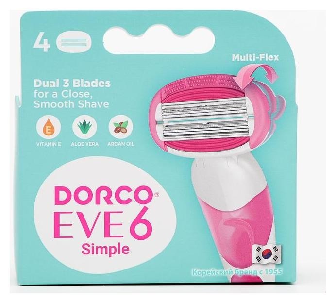 

Набор женский Dorco Eve6 4 кассеты, 6 лезвий 3+3