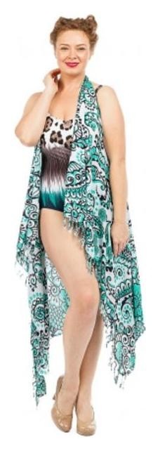 Парео текстильное, цвет бирюзовый, размер 170х115 см
