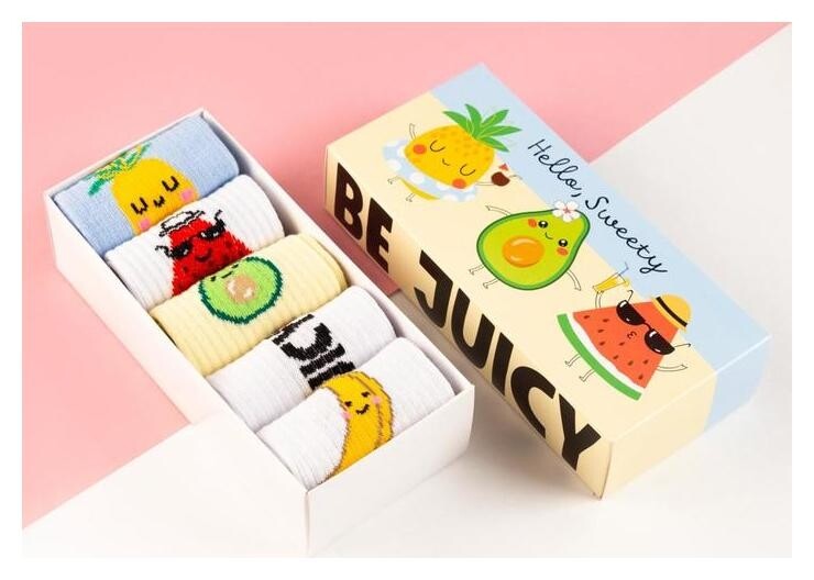 Набор женских носков Kaftan "Be Juicy“ 5 пар, р. 36-39 (23-25 см) Kaftan