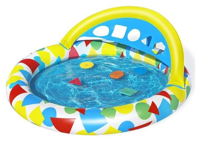 Бассейн надувной детский Splash & Learn, 120 X 117 X 46 см, с навесом 52378 Bestway  Bestway