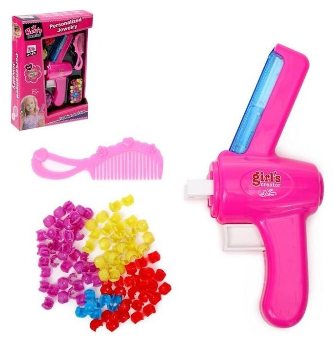Набор парикмахера для девочек маленький с аксессуарами для волос + аппарат для плетения  