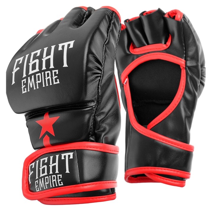 Перчатки для ММА тренировочные Fight Empire с красными вставками, размер S
