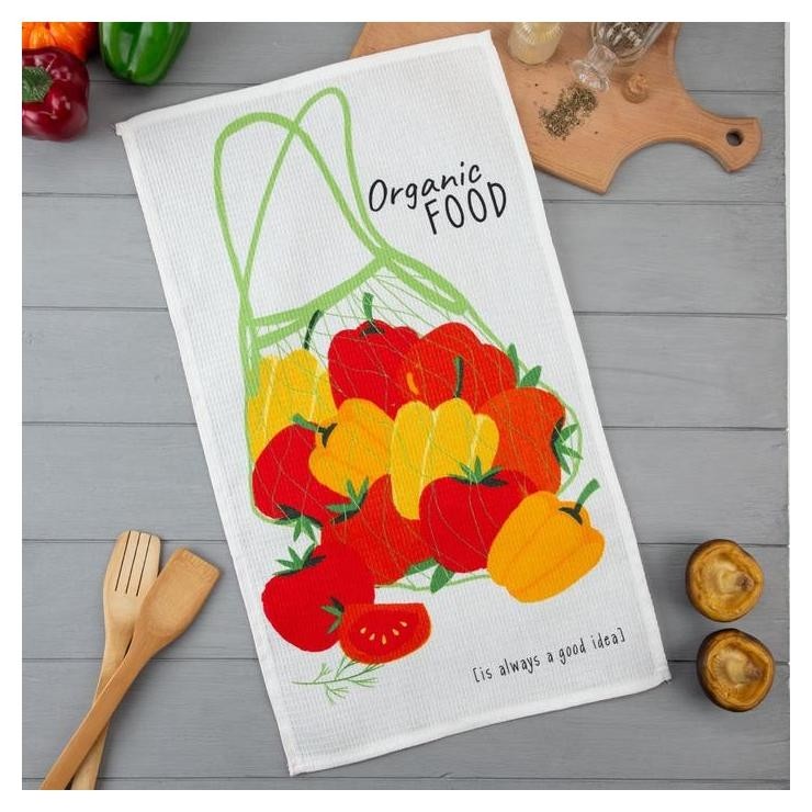 

Полотенце кух."Доляна" Organic Food 35х60 см, 100% хл, 160г/м2, Красный